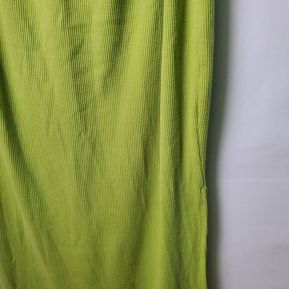 Lulus Green Ribbed Cutout Twist Front Midi Dress Size Large - Picture 6 of 8